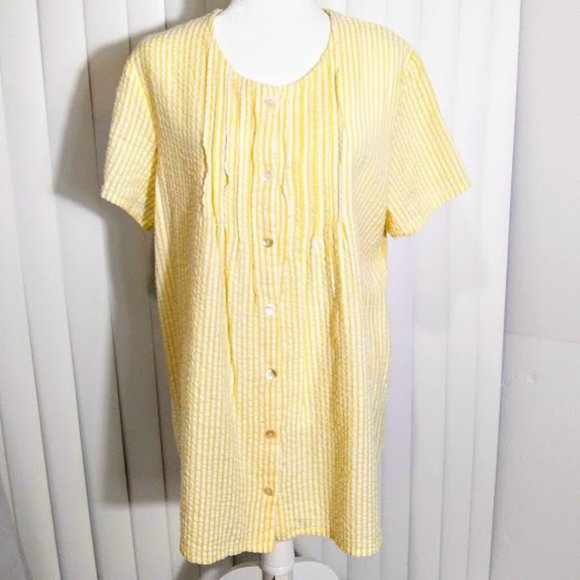 BLAIR*BLOUSE*SEERSUCKER*PINTUCKED*WOMEN SIZE L*NWT. - Picture 2 of 8